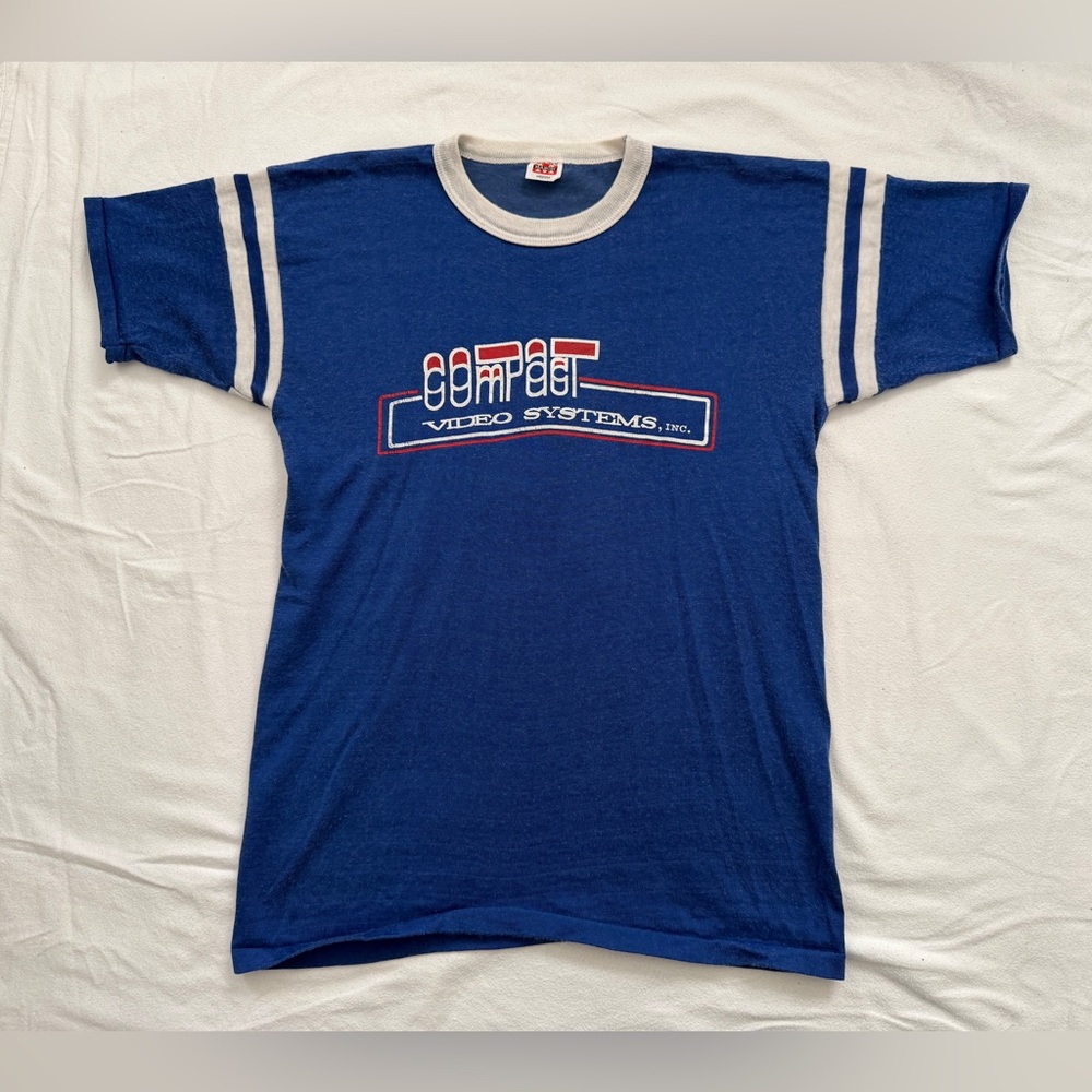 Compact Video Systems Mason Blue and White Knit Top